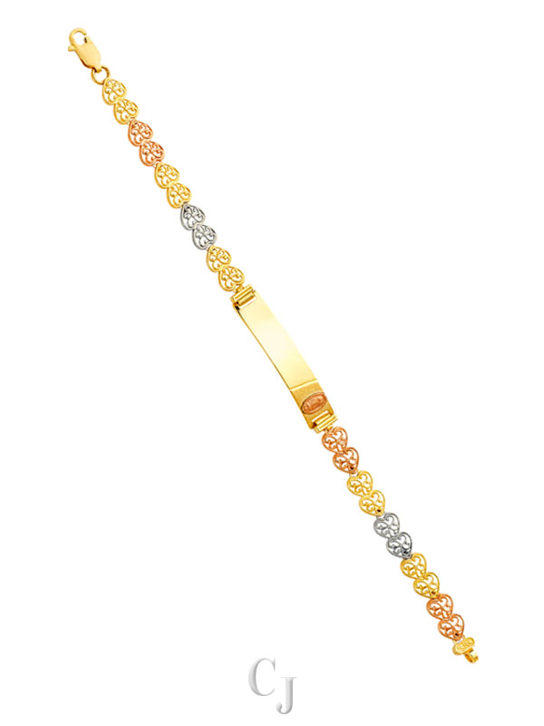 14K 3C Herat Link Guadalupe Baby ID Bracelet