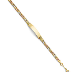 14K 3C CZ Baby ID Bracelet