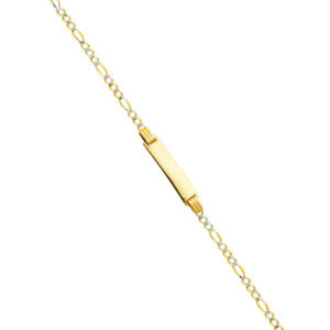 14K 060 Figaro 3+1 WP Baby ID Bracelet