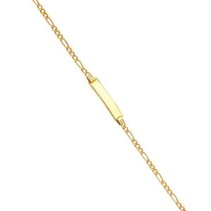 14KY 060 Hollow Figaro 3+1 Baby ID Bracelet