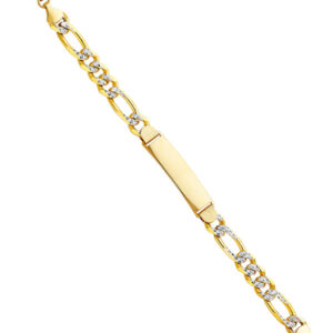 14K Figaro 3+1 250 WP ID Bracelet