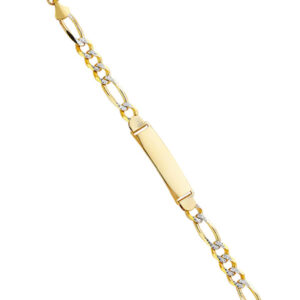 14K Figaro 3+1 210 WP ID Bracelet