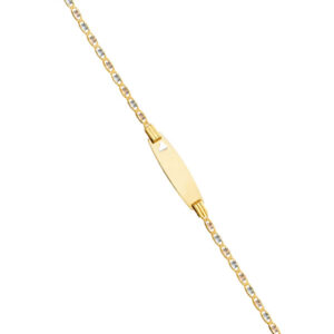 14K 3C Valentino Star DC 060 Oval Baby ID Bracelet