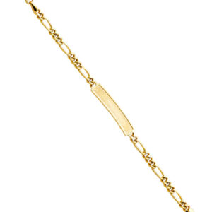 14KY Figaro Frame Junior ID Bracelet