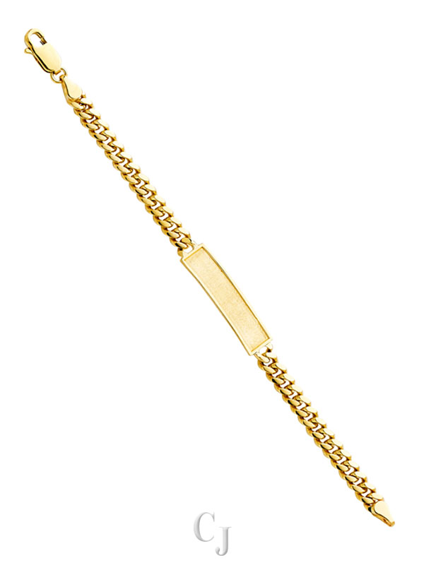 14KY Cuban Frame Junior ID Bracelet