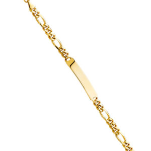 14KY Figaro Plain Junior ID Bracelet