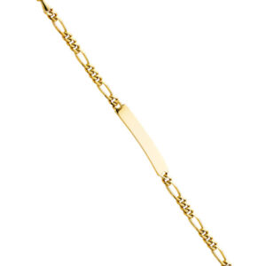 14KY Figaro Plain Junior ID Bracelet