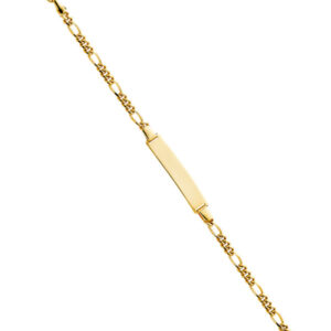 14KY Figaro Plain Baby ID Bracelet