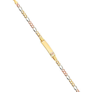 14K 3C Figaro 3+1 080 Guadalupe Baby ID Bracelet