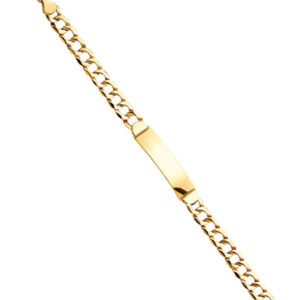 14KY Stamp Cuban Link ID Bracelet