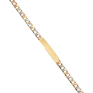 14K 3C Nugget Cuban Frame ID Bracelet