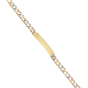 14K 3C Nugget Cuban Frame ID Bracelet