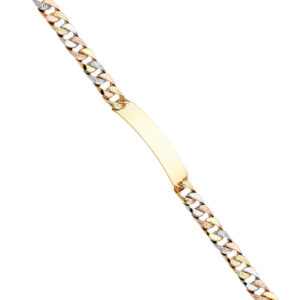 14K 3C Nugget Cuban ID Bracelet