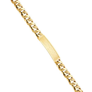 14KY Nugget Cuban Link Frame ID Bracelet