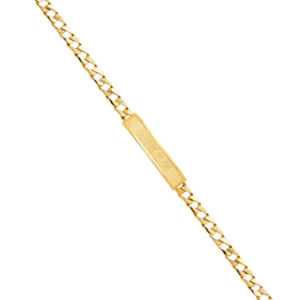 14KY Nugget Cuban Link Frame ID Bracelet