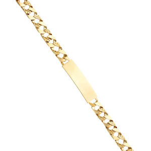 14KY Nugget Cuban Link ID Bracelet