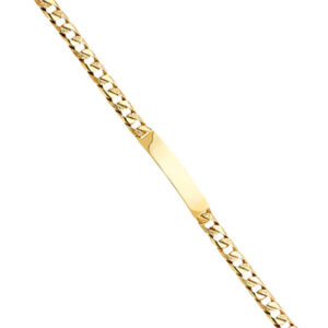 14KY Nugget Cuban Link ID Bracelet