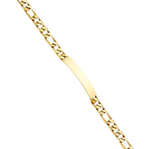 14KY Figaro Link ID Bracelet