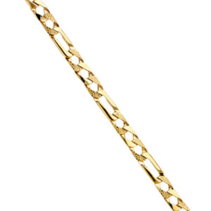 14KY Nugget Figaro Link Bracelet
