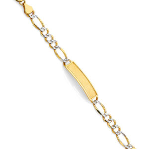 14KY Cuban Frame Junior ID Bracelet