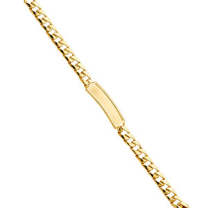14KY Stamp Cuban Link F Baby ID Bracelet