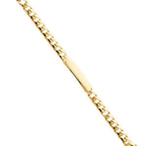 14KY Stamp Cuban Link Baby ID Bracelet