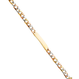 14K 3C Stamp Cuban Link Baby ID Bracelet