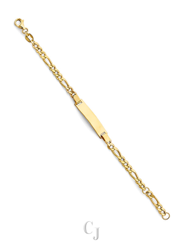14KY Hollow Figaro Baby ID Bracelet