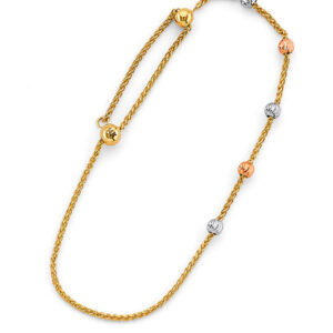 14K 3C Adjustable Ball Bracelet