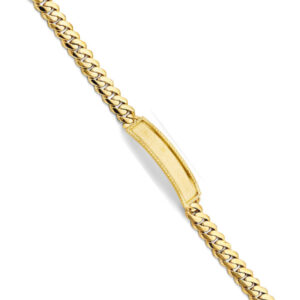 14KY Miami Cuban Link Frame ID Bracelet