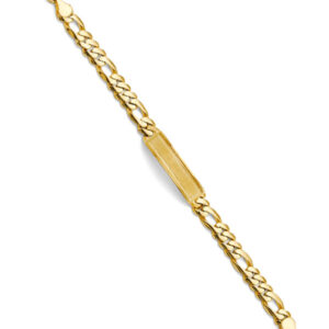 14KY Figaro Frame Junior ID Bracelet