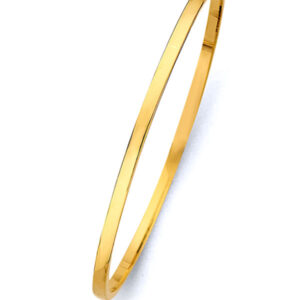 14KY 3mm Square Hollow Bangle