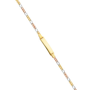 14K 060 Figaro 3+1 3C Baby ID Bracelet