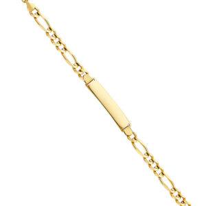 14KY Figaro 3+1 180 ID Bracelet