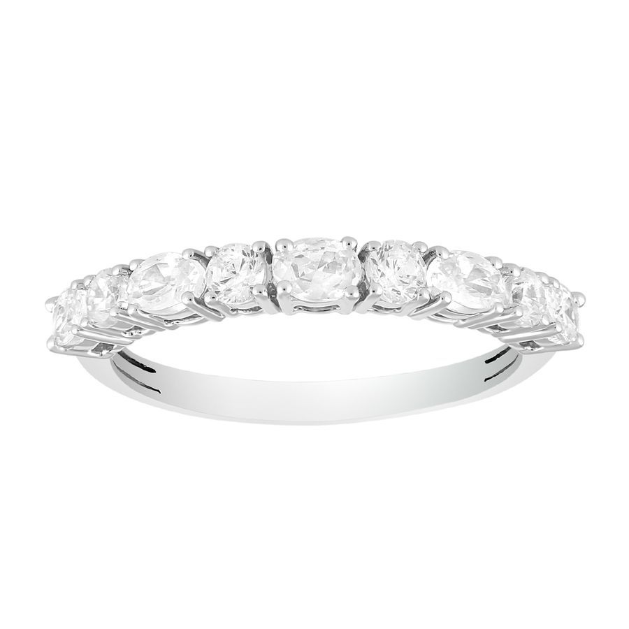 LADIES RING 0.75CT ROUND/OVAL DIAMOND 14K WHITE GOLD