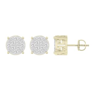 LADIES STUD EARRINGS 0.25CT ROUND DIAMOND 10K YELLOW GOLD