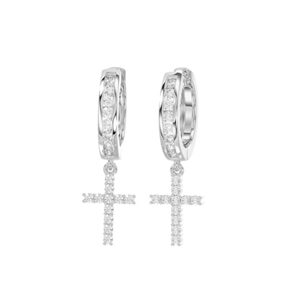 LADIES EARRINGS 0.50CT ROUND DIAMOND 10K WHITE GOLD