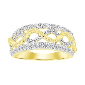 LADIES BAND 0.50CT ROUND DIAMOND 10K WHITE GOLD