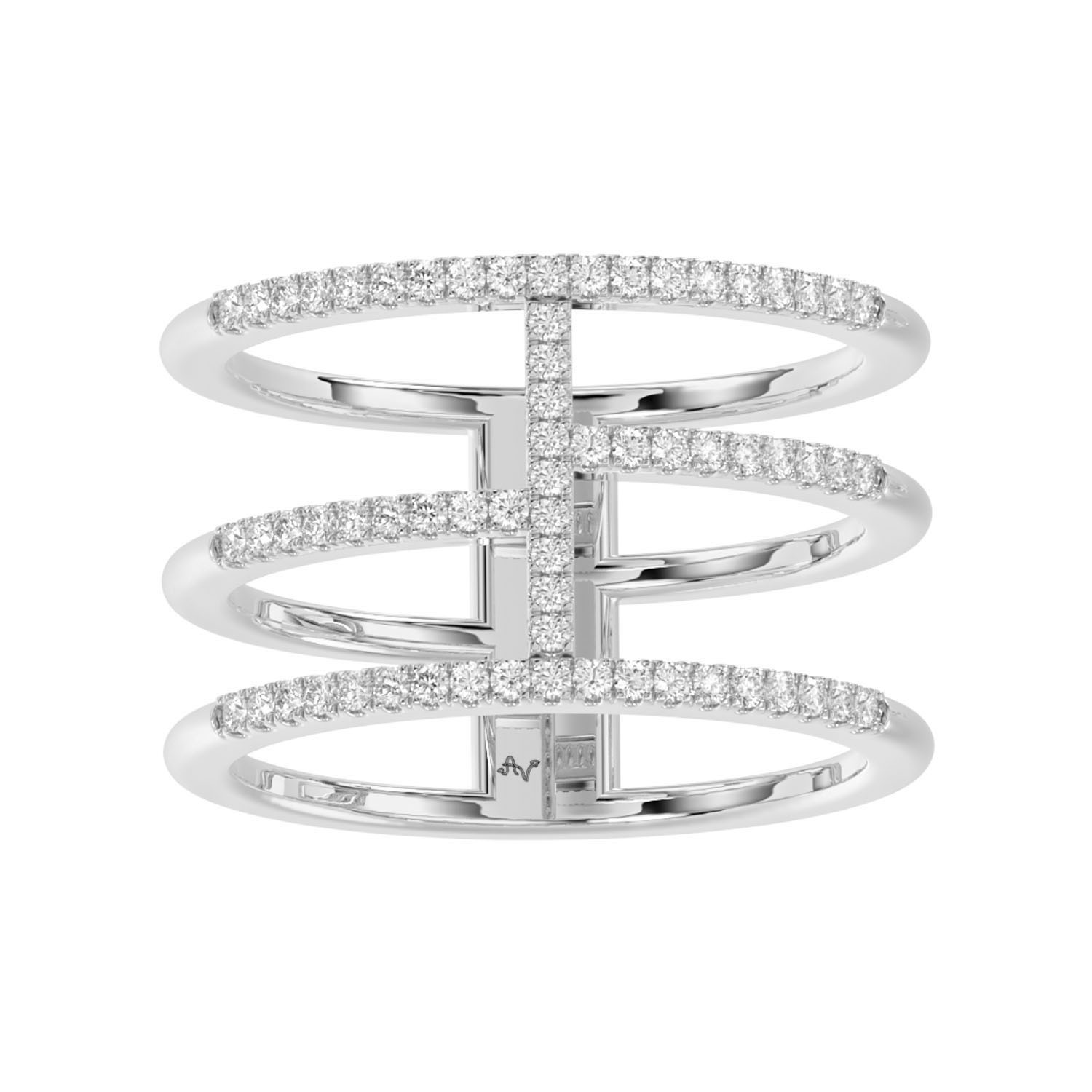 LADIES RING 0.25CT ROUND DIAMOND 14K WHITE GOLD