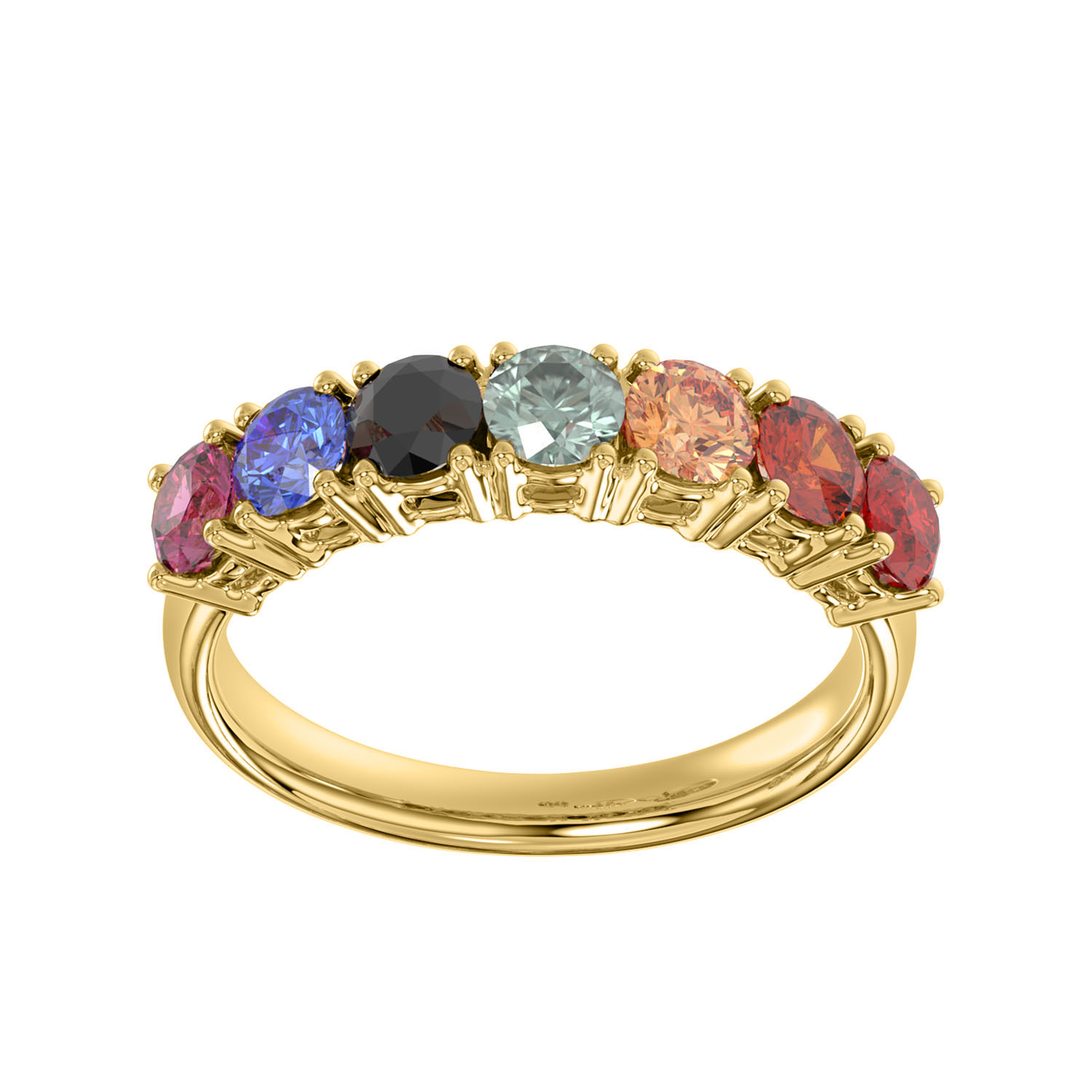 LADIES RING 1.55CT ROUND DIAMOND 14K YELLOW GOLD (COLOUR STONE MIX-1.55CT)