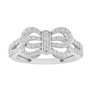 LADIES RING 0.50CT ROUND DIAMOND 14K WHITE GOLD