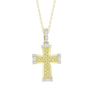 LADIES PENDANT WITH CHAIN 0.05CT ROUND DIAMOND 10K YELLOW GOLD